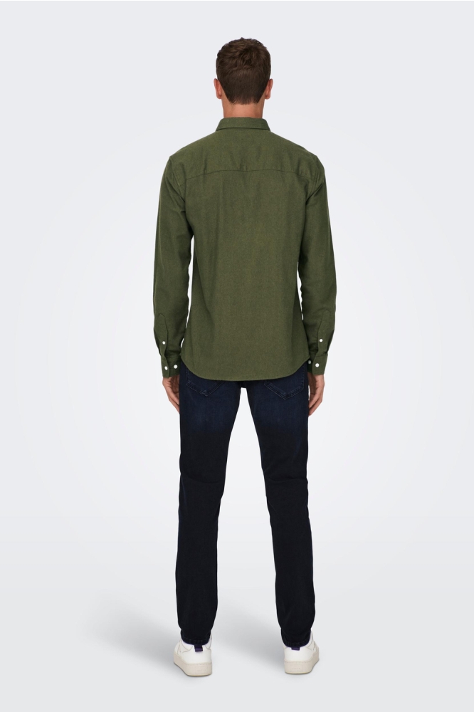 ONSGUDMUND SLIM 1-PKT SOLID SHIRT N 22027307 FOREST NIGHT