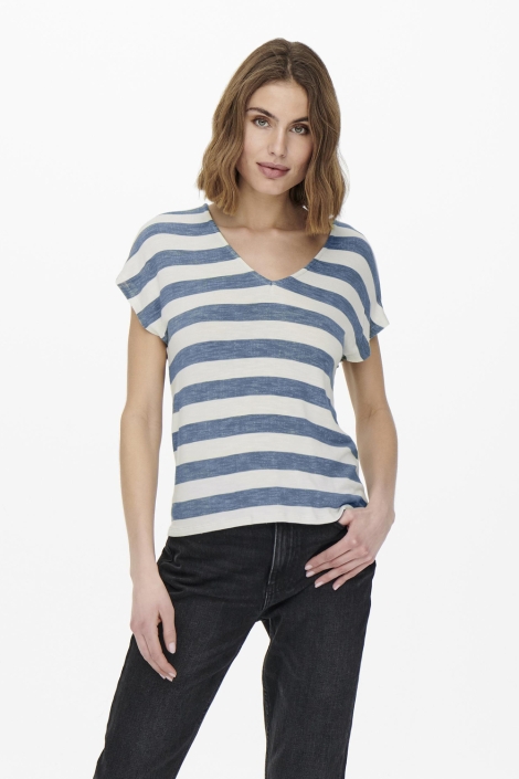 Only onllira life s/s v-neck top jrs noo