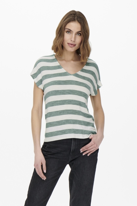 Only onllira life s/s v-neck top jrs noo