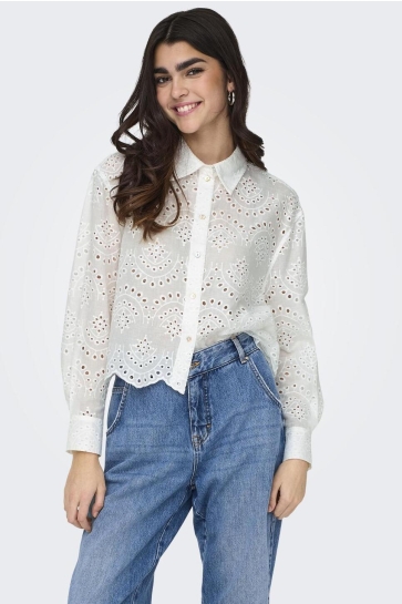 Only Blouse ONLVALAIS L/S SHIRT WVN NOOS 15269568 CLOUD DANCER