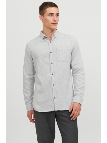 Jack & Jones Overhemd JJECLASSIC MELANGE SHIRT LS SN 12235974 Light Grey Melange