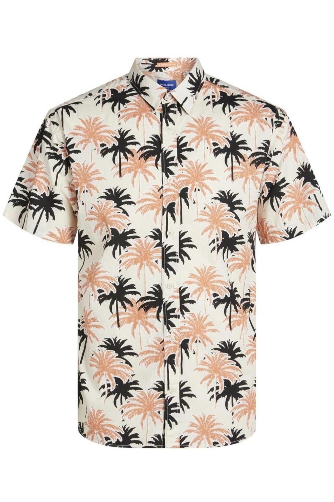 JORJOSHUA ARUBA AOP SHIRT SS 12255196 BUTTERCREAM