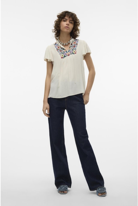 Vero Moda vmsina boho emb. s/s top exc ga