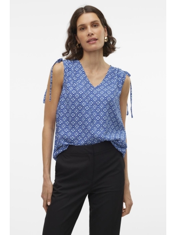 Vero Moda Top VMSHIVE S/L V-NECK TOP WVN EXP 10317614 SODALITE BLUE/DUSK