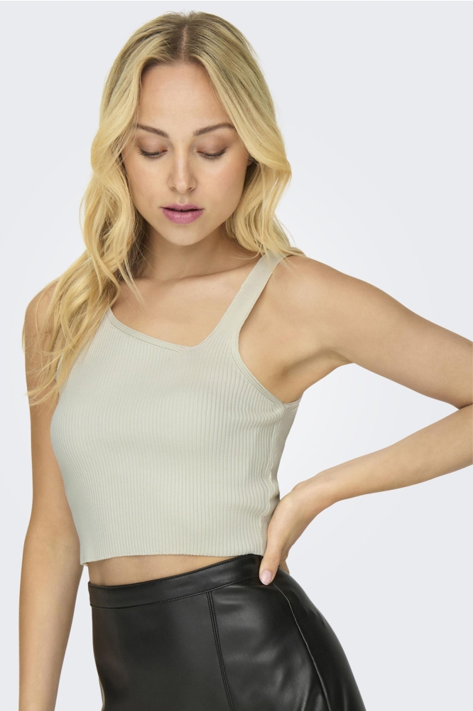 ONLTATIANNA SL CROPPED V-NECK KNT 15318111 CLOUD DANCER