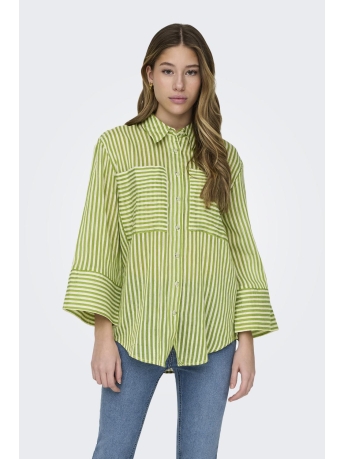 Jacqueline de Yong Blouse JDYMARTINA 7/8 STRIPED SHIRT WVN 15324978 LIMA BEAN GREEN