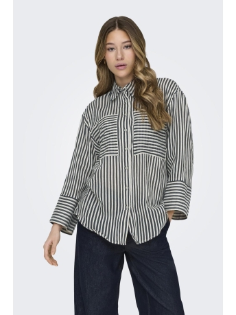 Jacqueline de Yong Blouse JDYMARTINA 7/8 STRIPED SHIRT WVN 15324978 NAVY BLAZER/CLOUD DANCER