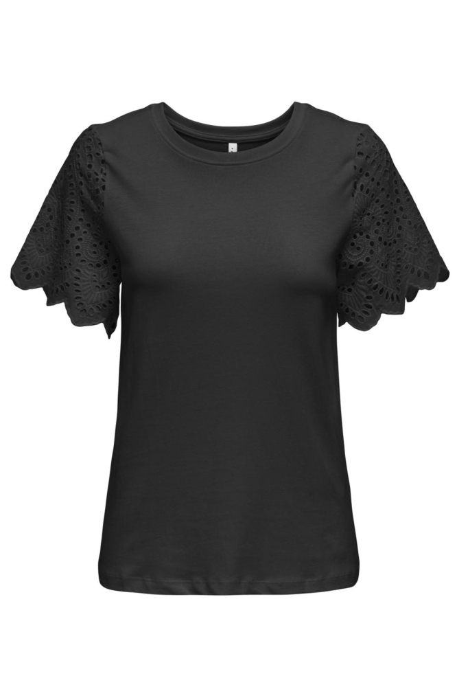 ONLEBBA LIFE S/S LACE TOP JRS 15324887 Black