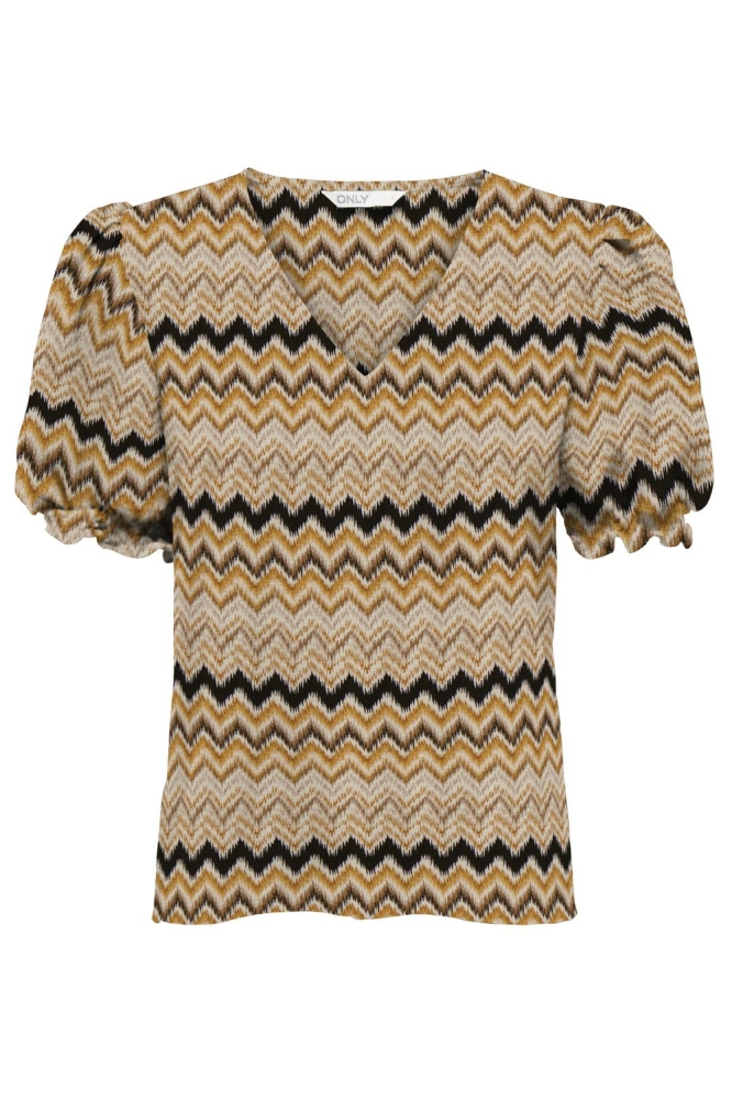 ONLNOVA LIFE VIS S/S BLAIR TOP AOP 15256766 INCA GOLD/546 BALI Z