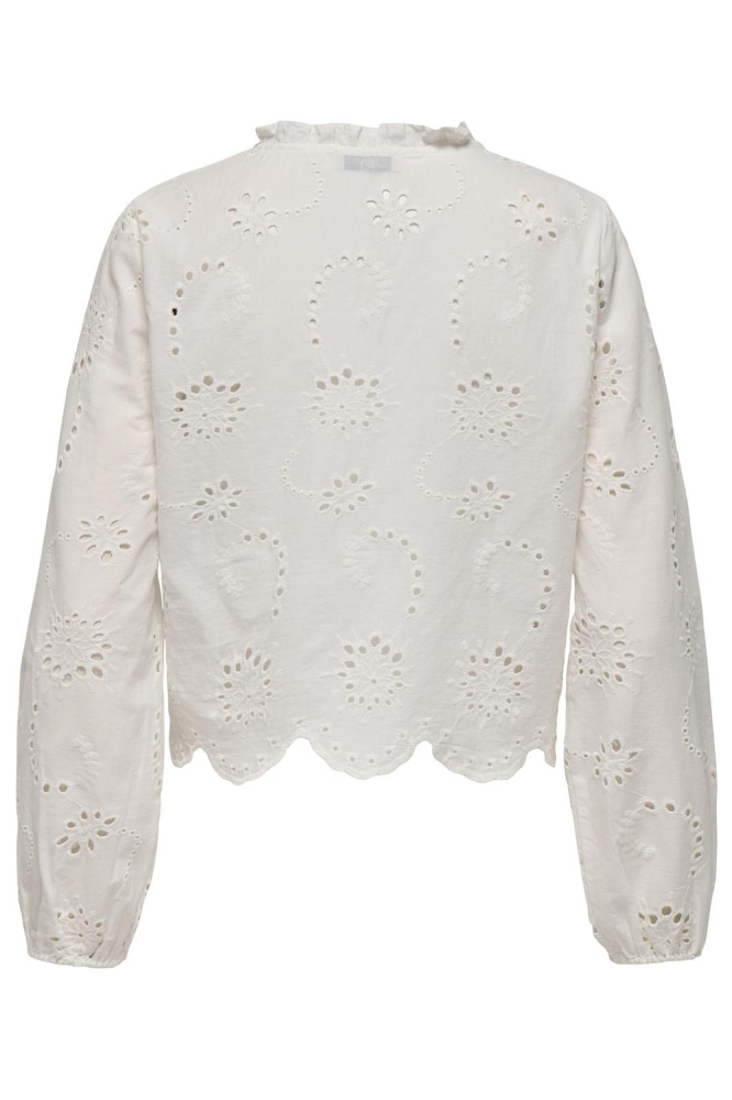 JDYDITTE L/S EMBRODERIE SHORT SHIRT 15328411 Cloud Dancer