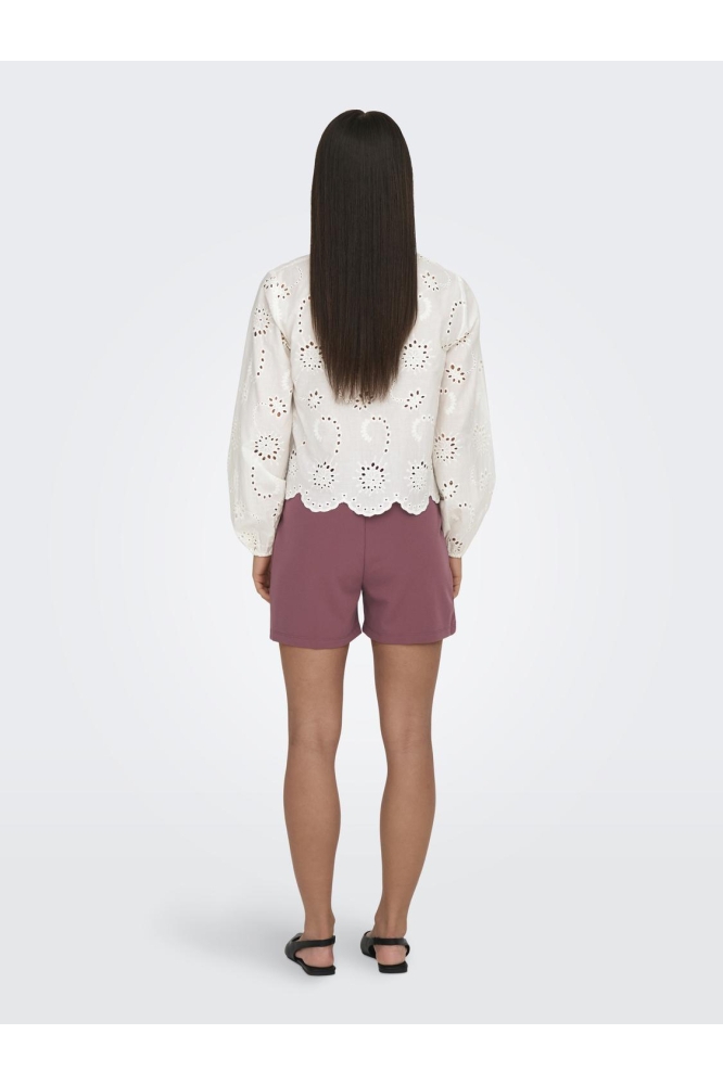 JDYDITTE L/S EMBRODERIE SHORT SHIRT 15328411 Cloud Dancer