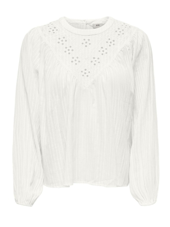 Jacqueline de Yong Blouse JDYSIA L/S EMBROIDERY TOP WVN 15328106 CLOUD DANCER