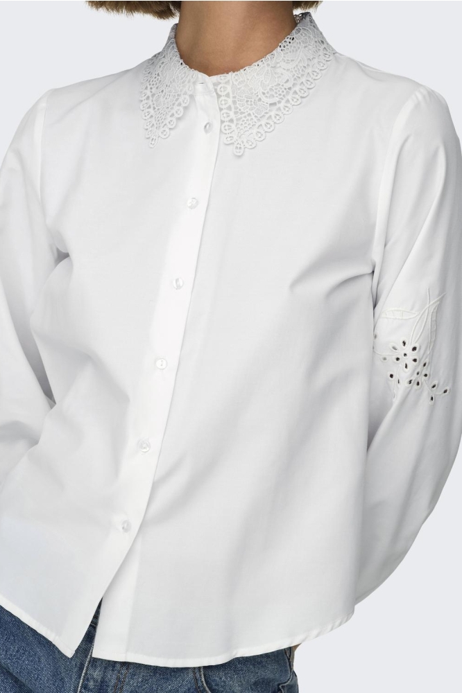 JDYALEX L/S EMBR SHIRT WVN 15331030 Bright White