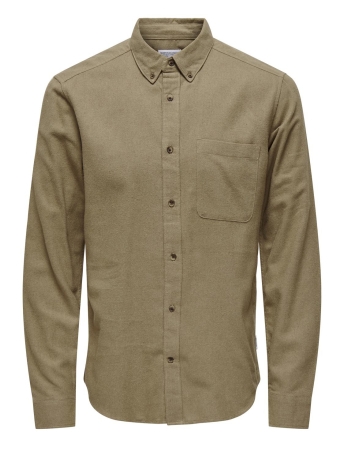 Only & Sons Overhemd ONSGUDMUND SLIM 1-PKT SOLID SHIRT N 22027307 Chinchilla