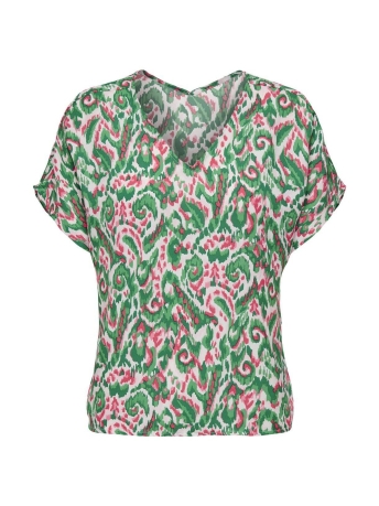 Only T-shirt ONLAXI S/S TOP EX PTM 15337835 DEEP MINT/BOHO BLOOM