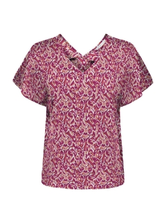 Only T-shirt ONLAXI S/S TOP EX PTM 15337835 FUCHSIA PURPLE/BOHO BLOOM