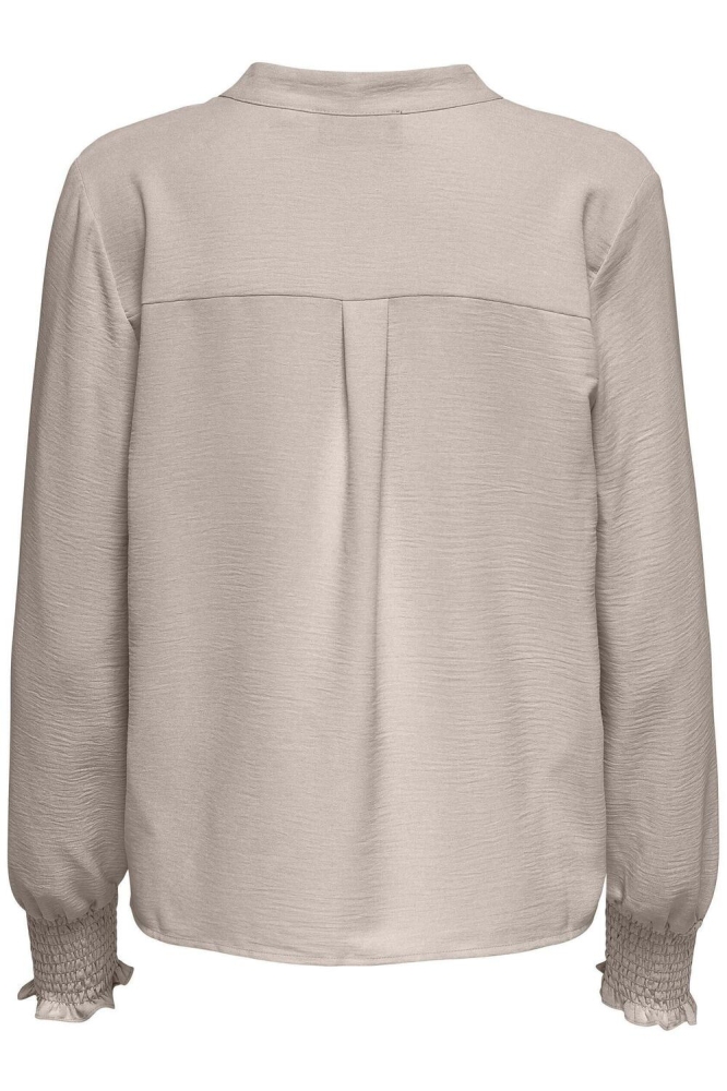 ONLMETTE V-NECK LS SMOCK TOP NOOS W 15284309 GRAY MORN