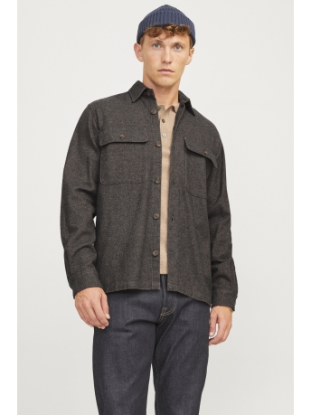 Jack & Jones Overhemd JPRRAYMOND MELANGE SOLID LS OVERSHI 12263645 SLATE BLACK