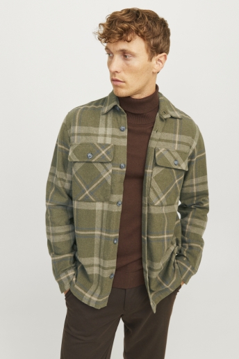 Jack & Jones Overhemd JPRRAYMOND MELANGE CHECK LS OVERSHI 12263647 OVERLAND TREK/ COMFORT