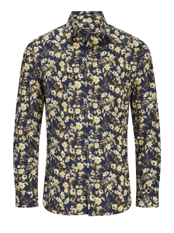 Jack & Jones Overhemd JPRBLAMONACO PRINT SHIRT L/S 12233039 MINERAL YELLOW/SLIM