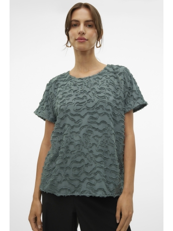 Vero Moda T-shirt VMOROSE C/S O-NECK TOP WVN BTQ 10317601 Balsam Green