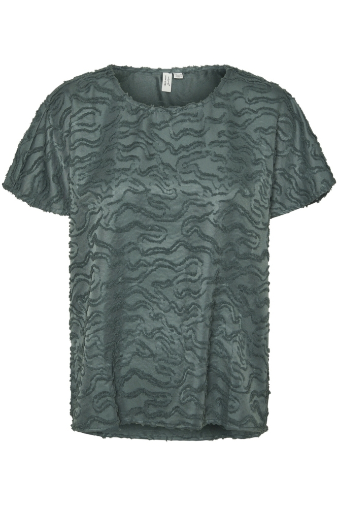 VMOROSE C/S O-NECK TOP WVN BTQ 10317601 Balsam Green