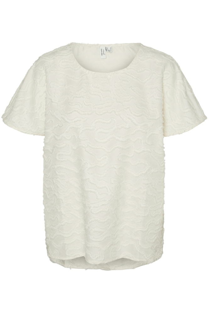 VMOROSE C/S O-NECK TOP WVN BTQ 10317601 Birch