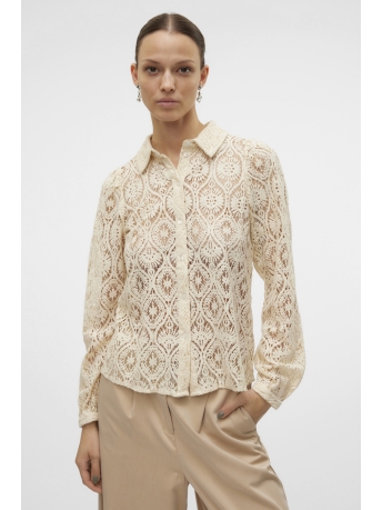 Vero Moda Blouse VMOBENA L/S LACE SHIRT WVN BTQ 10316280 BIRCH