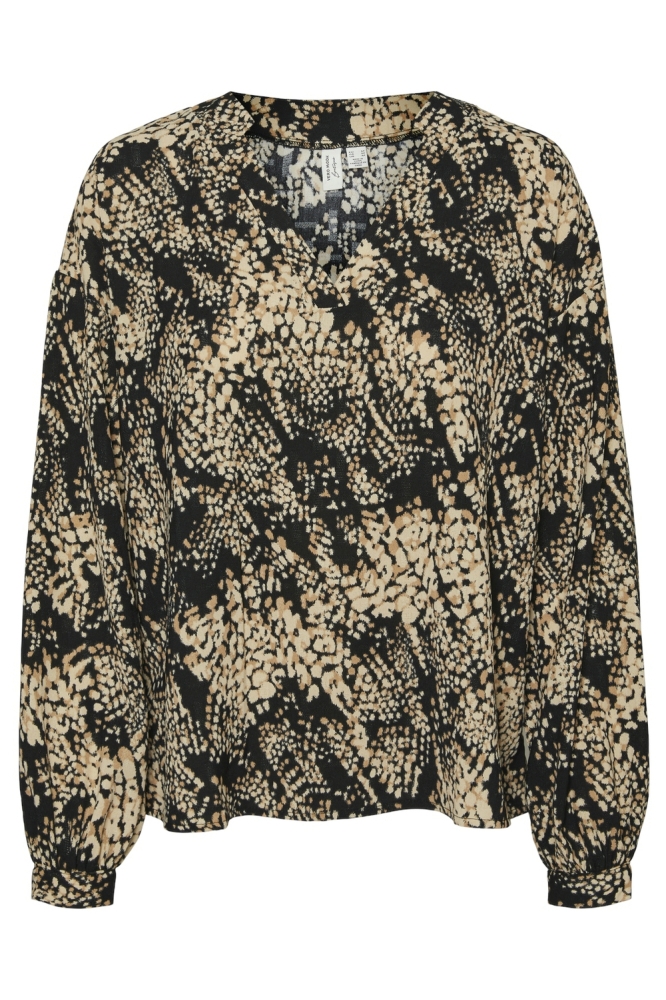 VMOFREYA L/S V-NECK TOP WVN BTQ GA 10316566 Tigers Eye/Ofreya