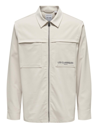 Only & Sons Overhemd ONSLES CLASSIQUES OVERSHIRT LS SHIR 22030840 SILVER LINING