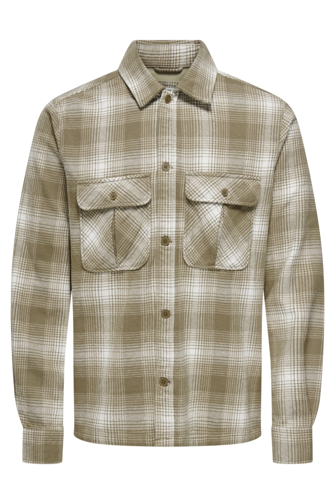 ONSCEDRIC LIFE CHECK OVERSHIRT NOOS 22030843 FALLEN ROCK