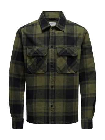 Only & Sons Overhemd ONSCEDRIC LIFE CHECK OVERSHIRT NOOS 22030843 FOREST NIGHT