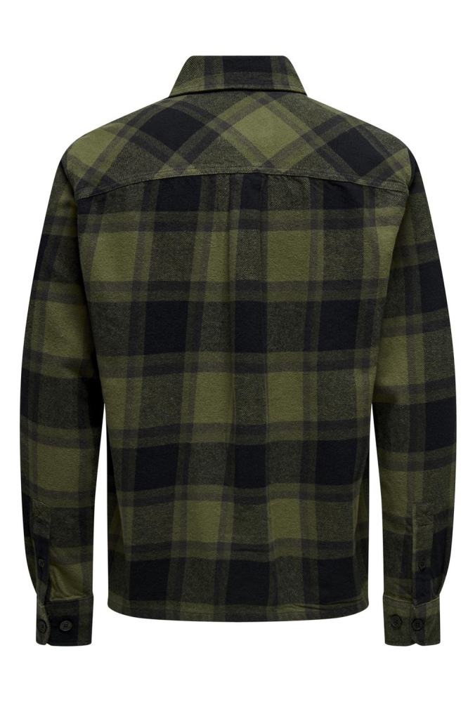 ONSCEDRIC LIFE CHECK OVERSHIRT NOOS 22030843 FOREST NIGHT