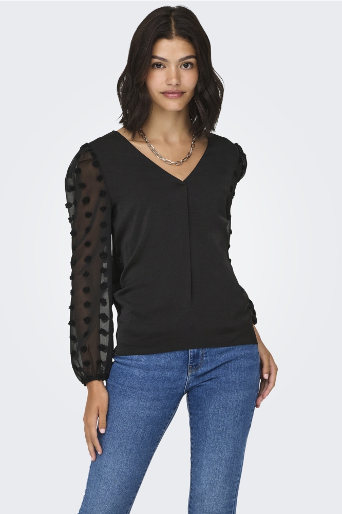 ONLEMERY LIFE L/S MIX TOP BOX JRS 15330738 BLACK