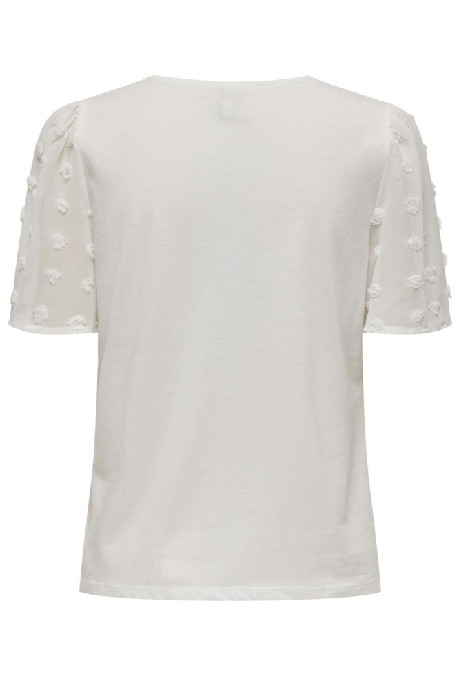 ONLEMERY LIFE S/S O-NECK MIX TOP JR 15330735 Cloud Dancer