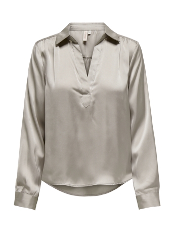 Only Blouse ONLZORA LS V-NECK COLLAR TOP WVN 15303375 CHATEAU GRAY