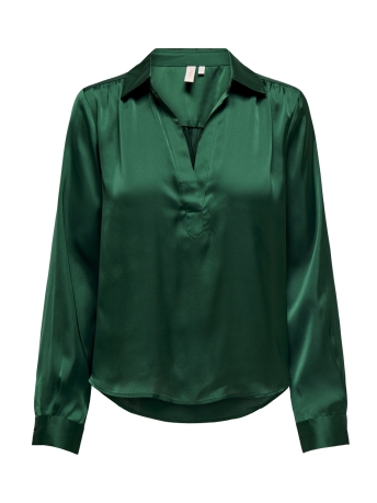 Only Blouse ONLZORA LS V-NECK COLLAR TOP WVN 15303375 EVERGREEN