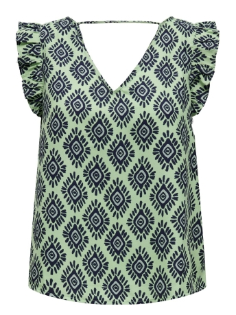 Only Top ONLLEAH S/S FRILL TOP CS PTM 15328393 Absinthe Green/DIAMONDS