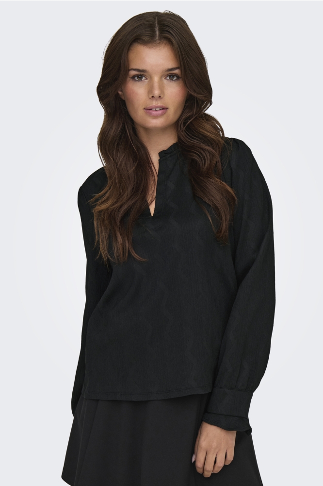 ONLDIA L/S V-NECK COLLAR TOP CS JRS 15333480 Black