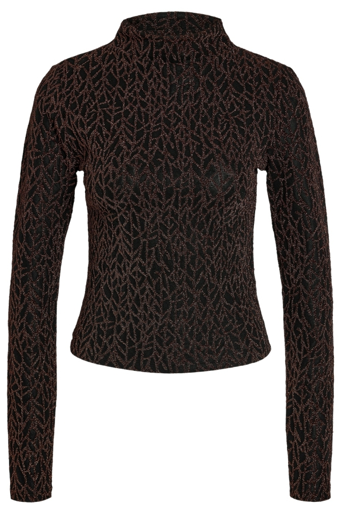 NMGILLY L/S FUNNEL LUREX TOP JRS 27032438 BLACK/COPPER LUR