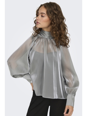 Jacqueline de Yong Blouse JDYDANI L/S BOW TOP WVN 15335455 Silver