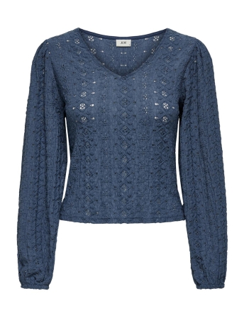 Jacqueline de Yong T-shirt JDYDASHEL L/S LACE TOP JRS 15297383 BERING SEA