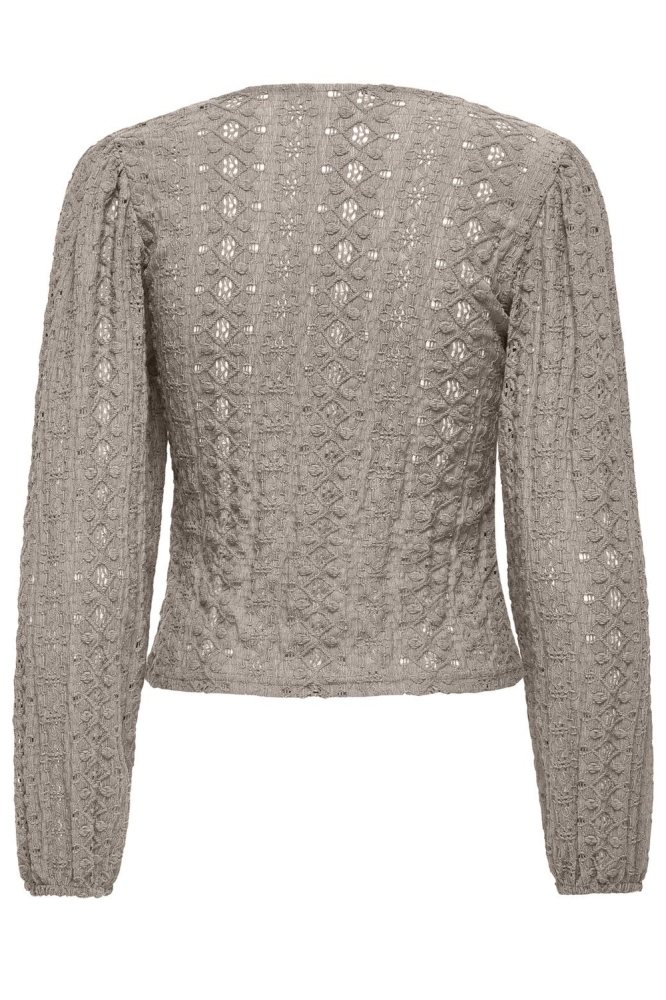 JDYDASHEL L/S LACE TOP JRS 15297383 CHATEAU GRAY