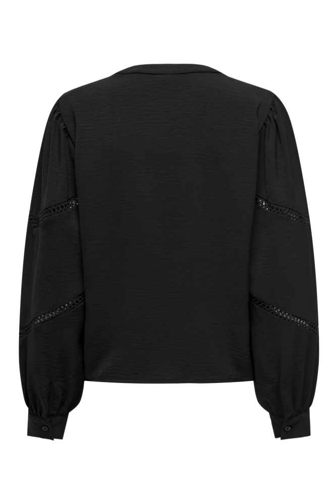 JDYLION L/S V-NECK VOLUME TOP WVN 15333336 BLACK