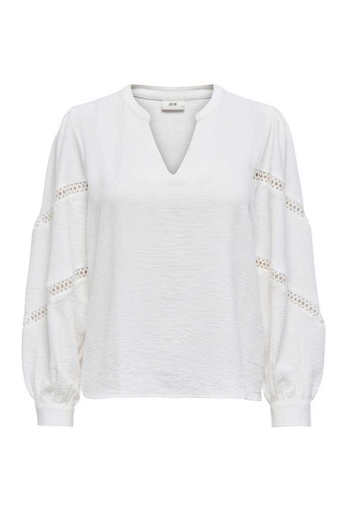 JDYLION L/S V-NECK VOLUME TOP WVN 15333336 CLOUD DANCER