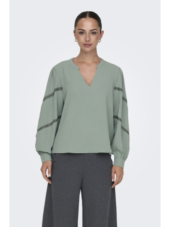 Jacqueline de Yong Blouse JDYLION L/S V-NECK VOLUME TOP WVN 15333336 ICEBERG GREEN