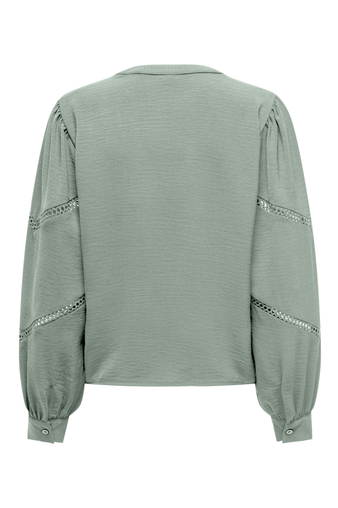 JDYLION L/S V-NECK VOLUME TOP WVN 15333336 ICEBERG GREEN