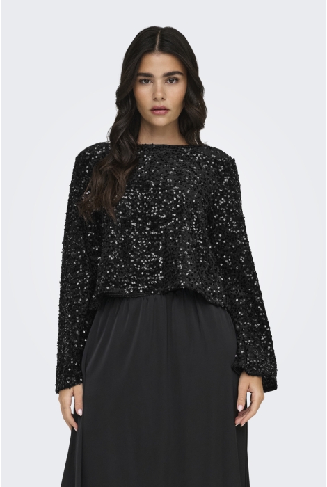 Jacqueline de Yong jdysara l/s bow sequins top jrs