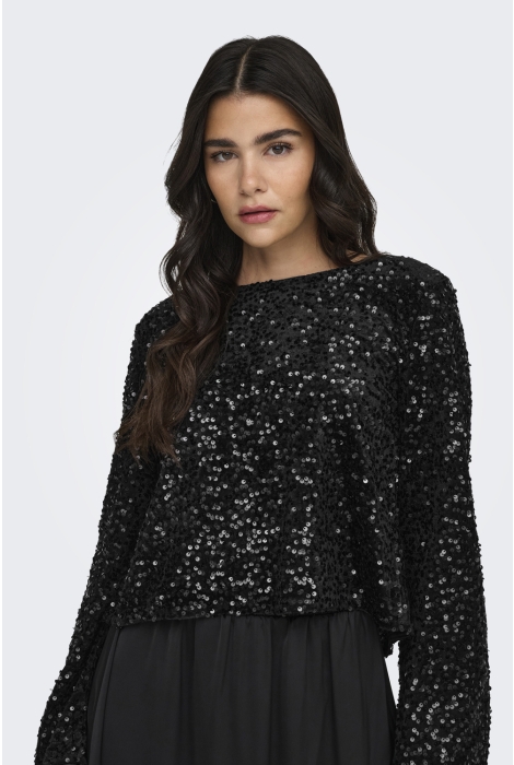 Jacqueline de Yong jdysara l/s bow sequins top jrs