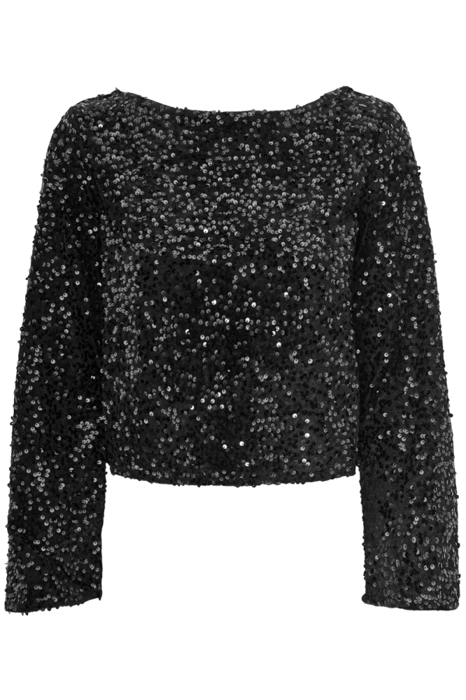 JDYSARA L/S BOW SEQUINS TOP JRS 15337655 Black/BLACK BOW